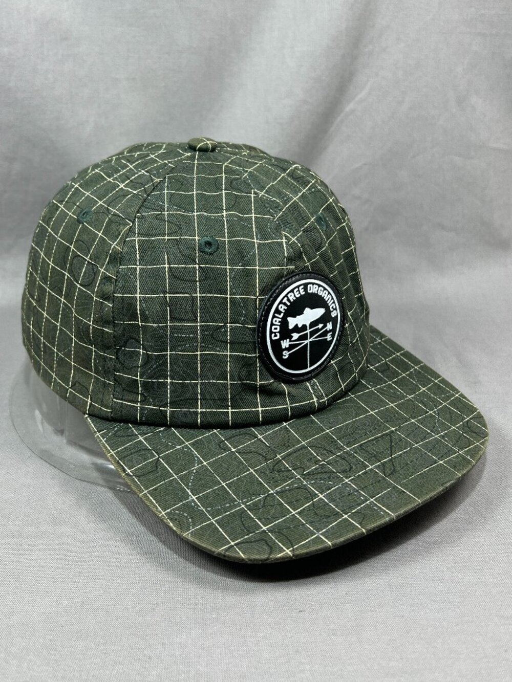 Coalatree Organics Strapback Hat Green Plaid Trailhead Outdoor Adult Dad Cap - Picture 2 of 16